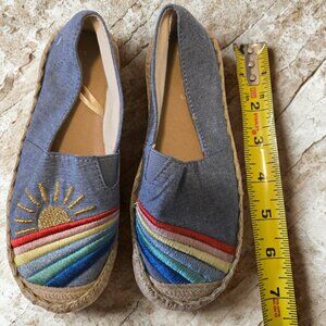 🌈 Toddler's Embroidered Rainbow Espadrilles – Casual Boho Flats